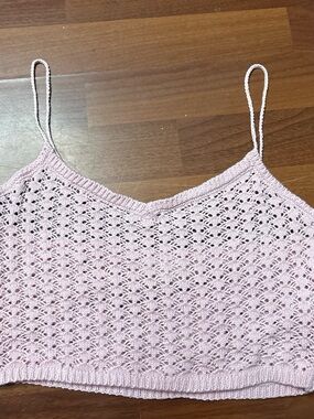 La Hearts‎ Light Pink Crochet Knit Cami